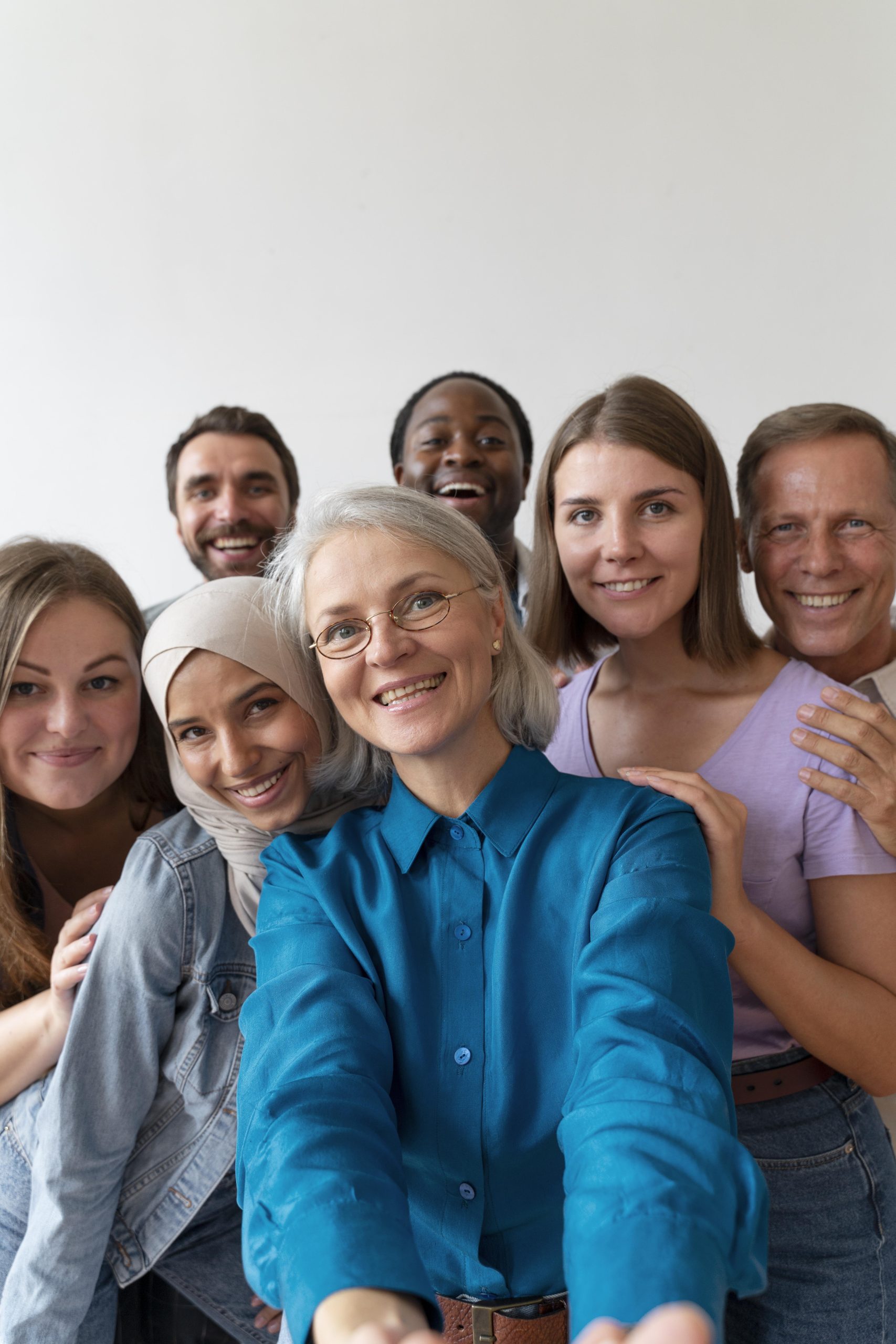 Smiling group of diverse professionals